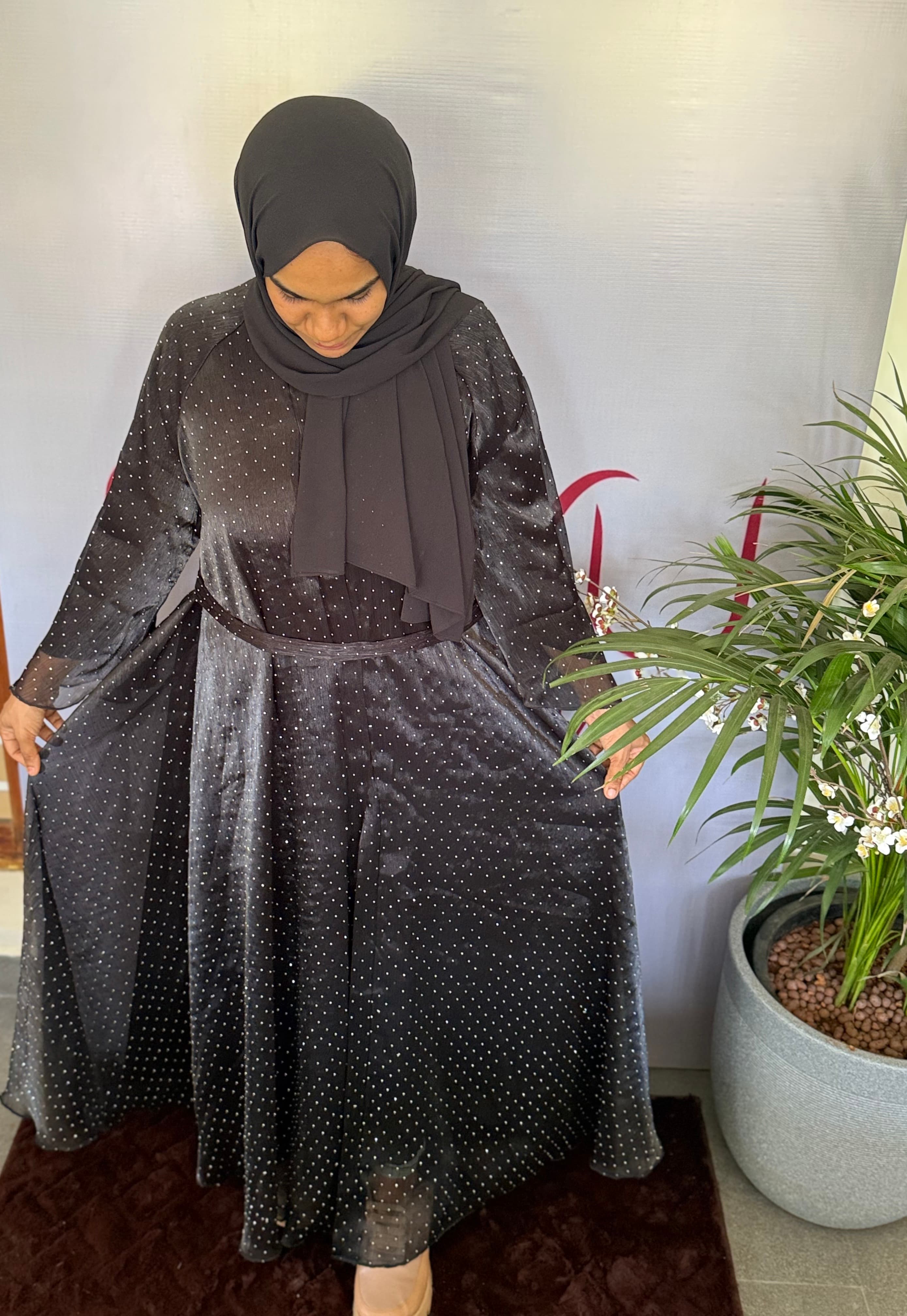 Imported Stone Embelished Abaya /Gown