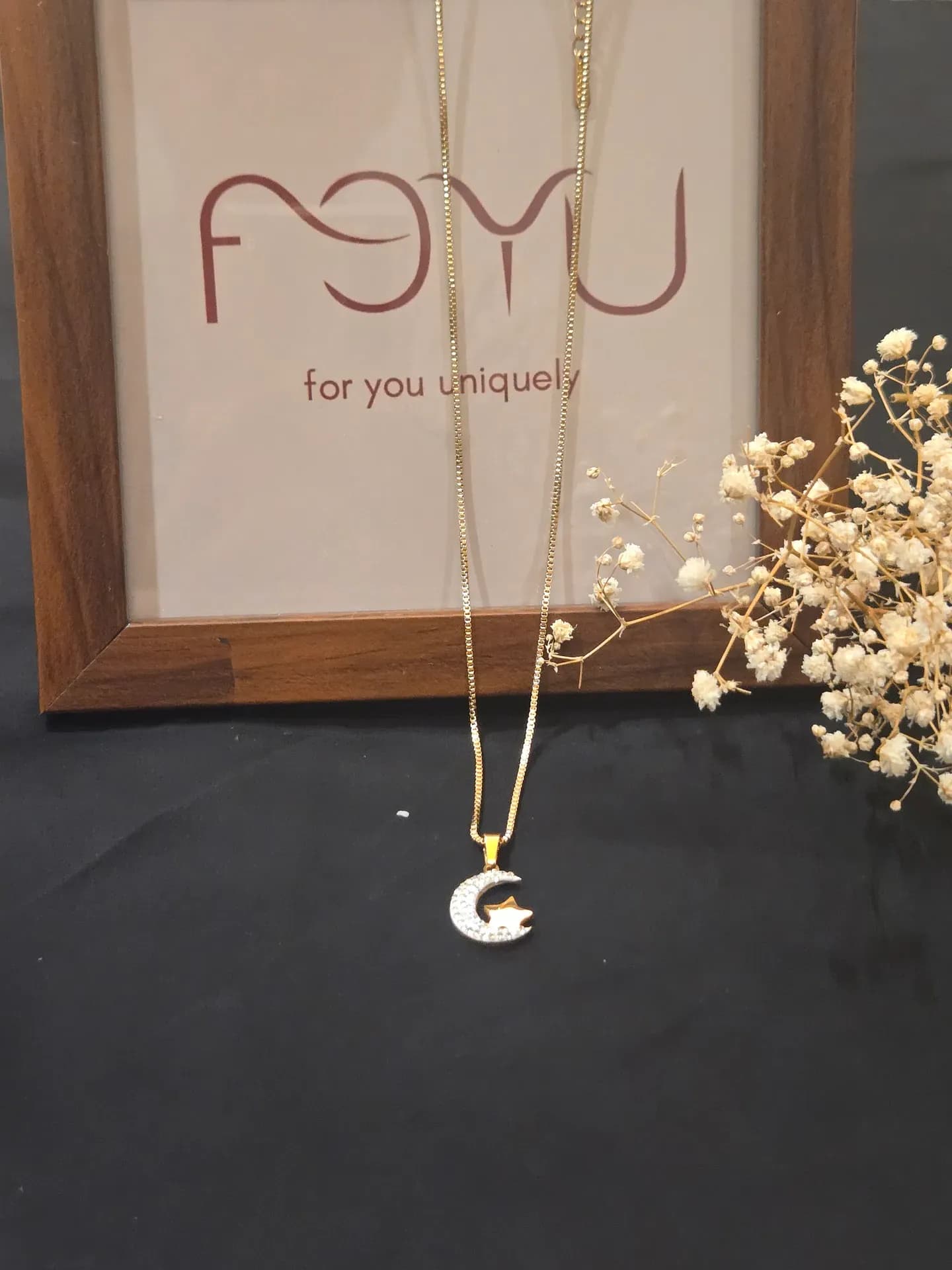 Korean moon Anti-Tarnish Pendant