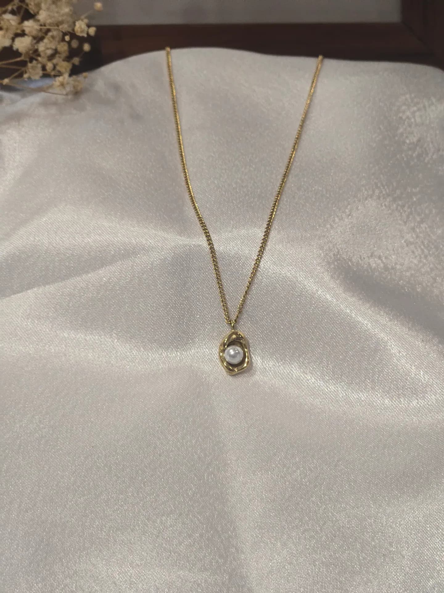 Korean Anti Tarnish Pearl പെൻഡന്റ് necklace