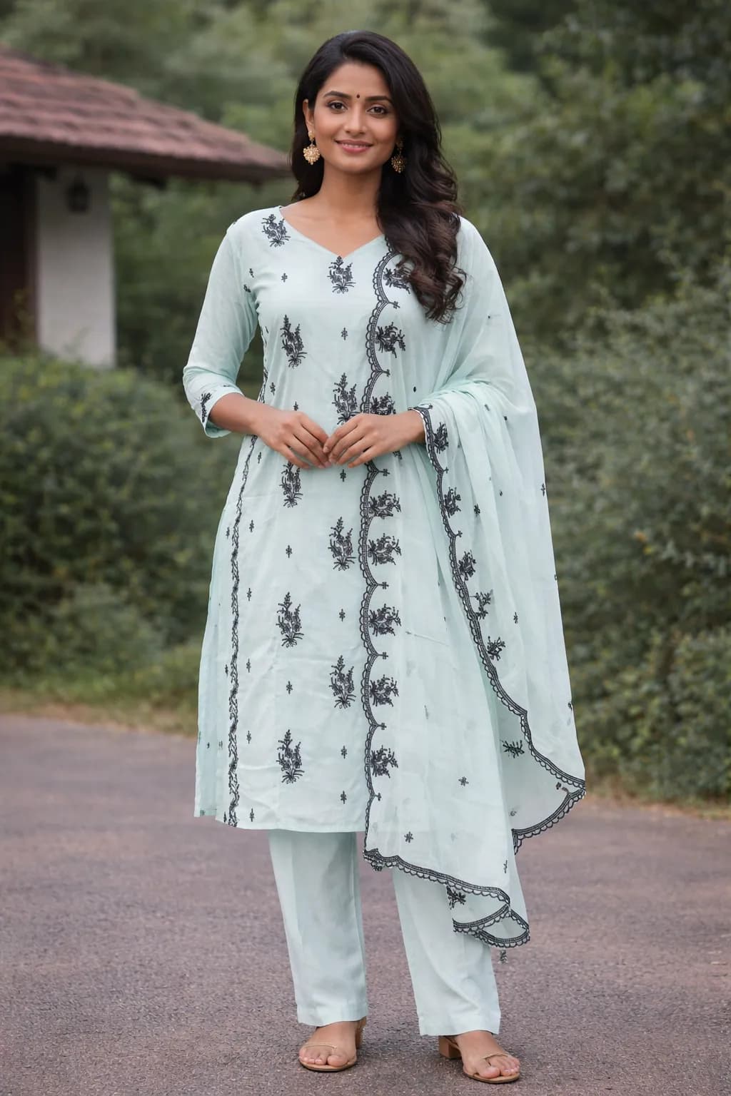 Mul cotton Embroderied Salwar Suit