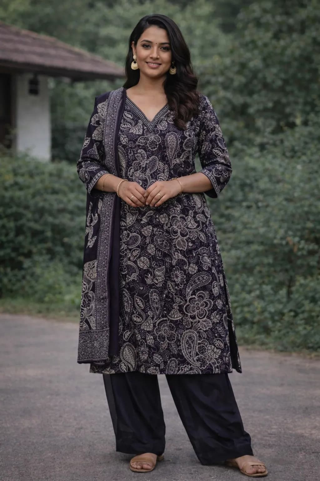 Printed Muslin Silk 3 piece Set
