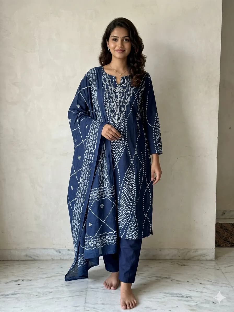 Cotton 3 Piece Set Navy Blue