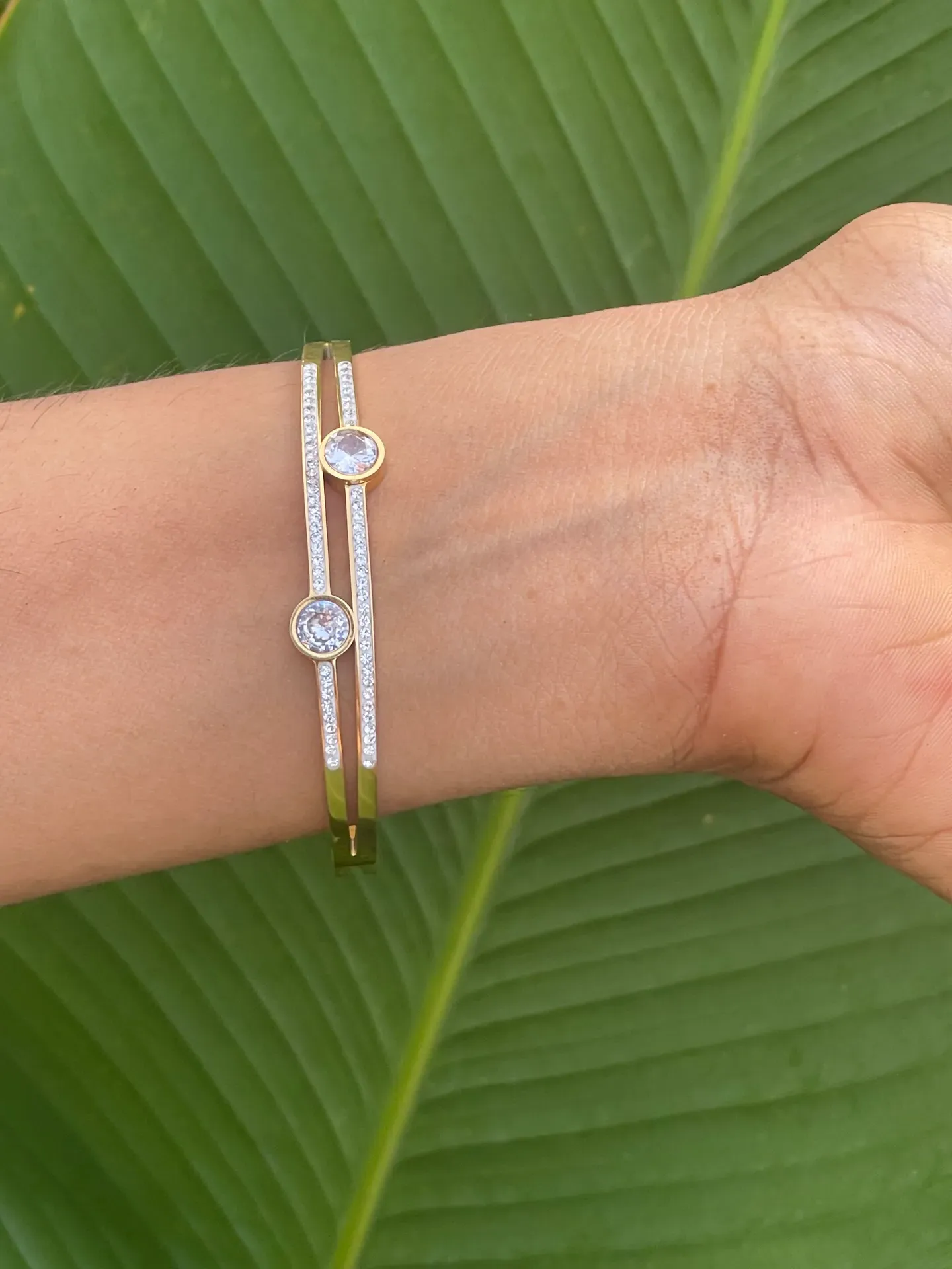 Celesta Duo Anti Tarnish Adjustable Bangle