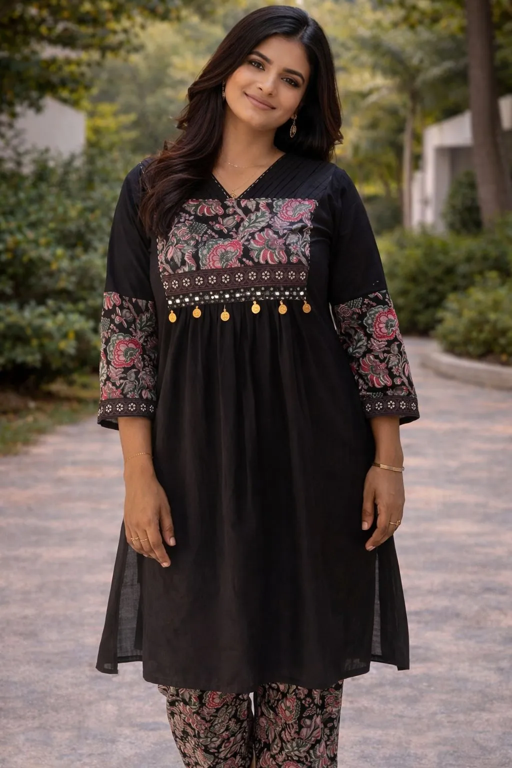 Cotton black and pink Coordset