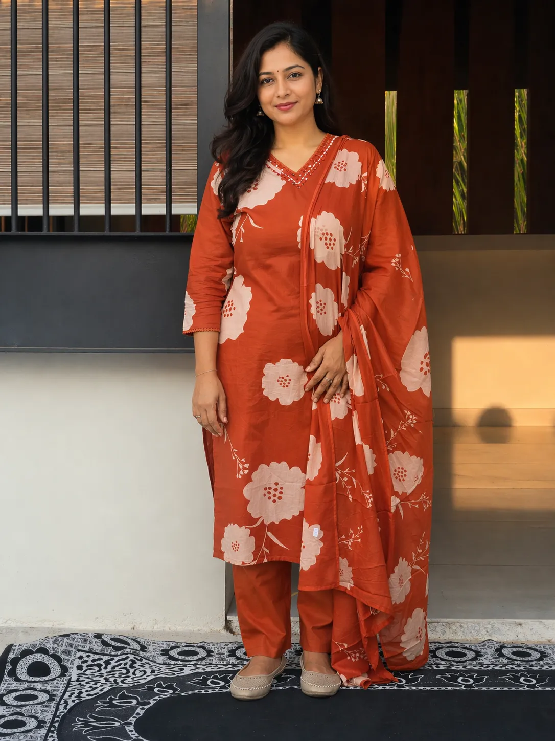 Rust Orange Cotton 3 piece set