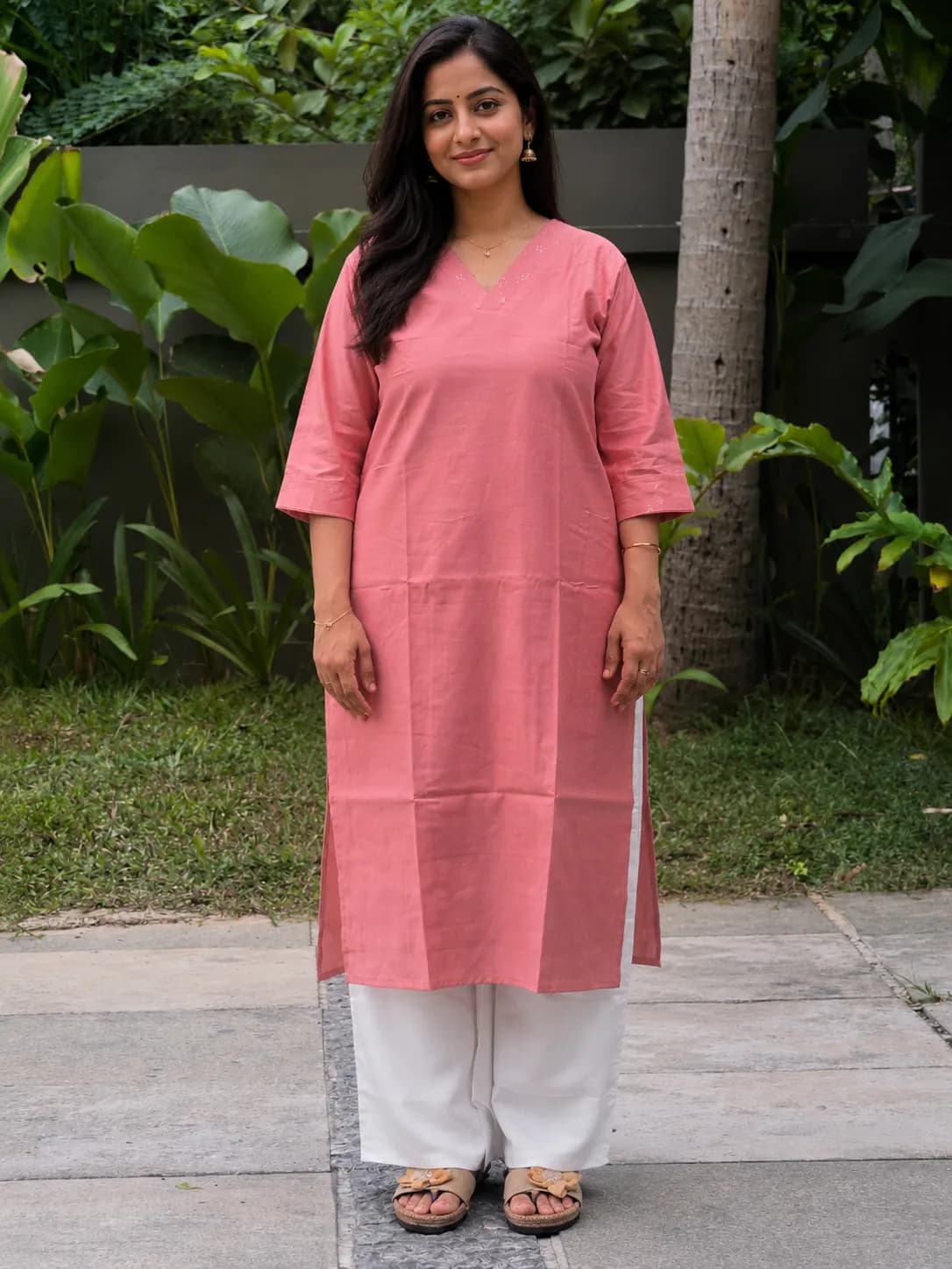 Cotton Kurthi Peach Colour