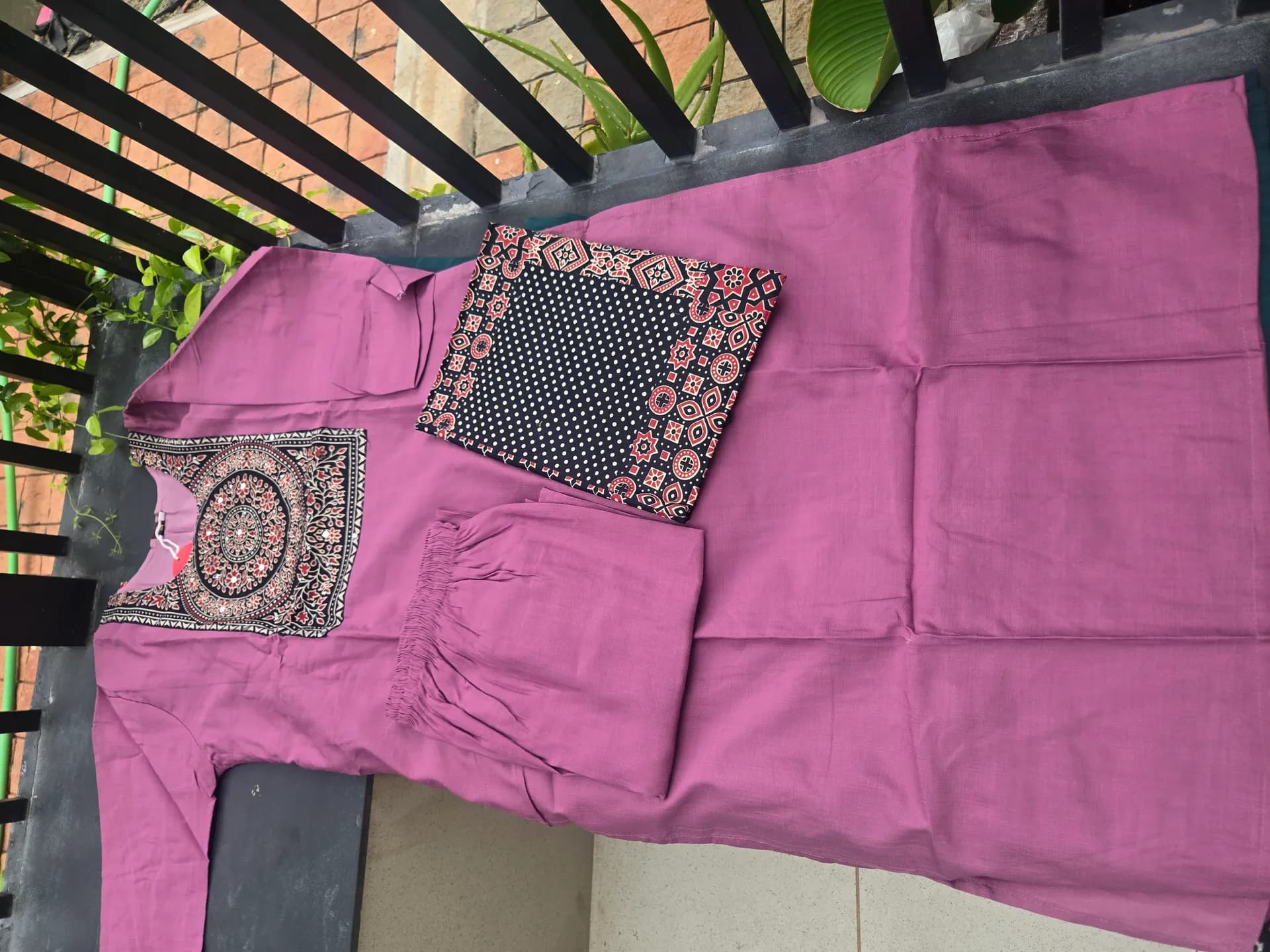 Ajrakh print salwar purple